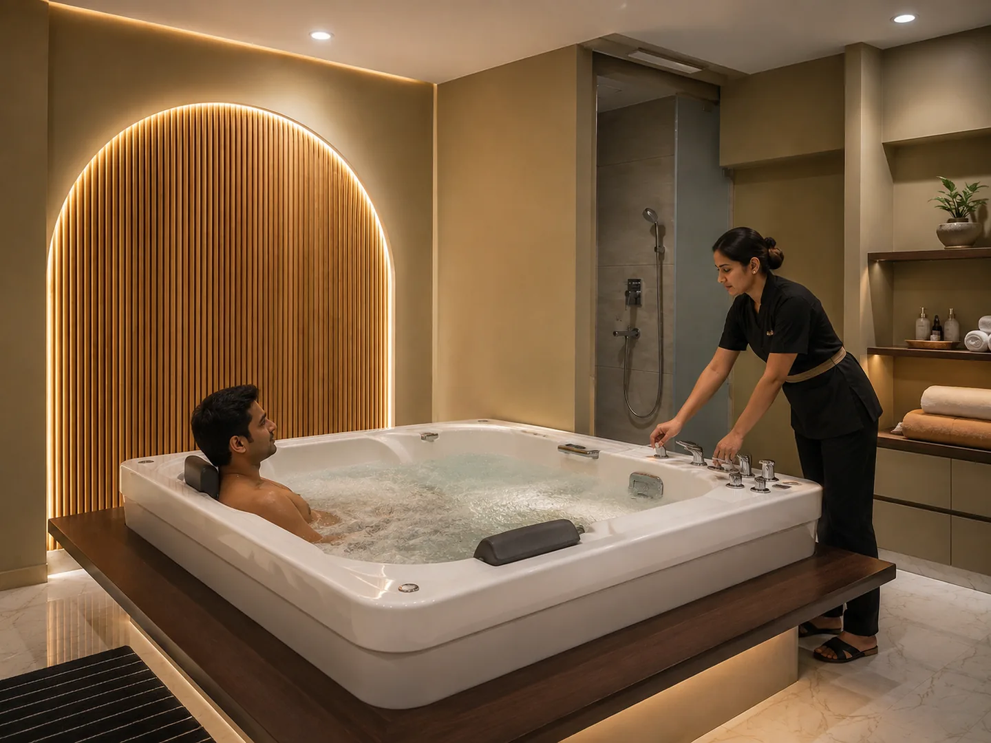 Jacuzzi at Celestial Spa in Manikonda